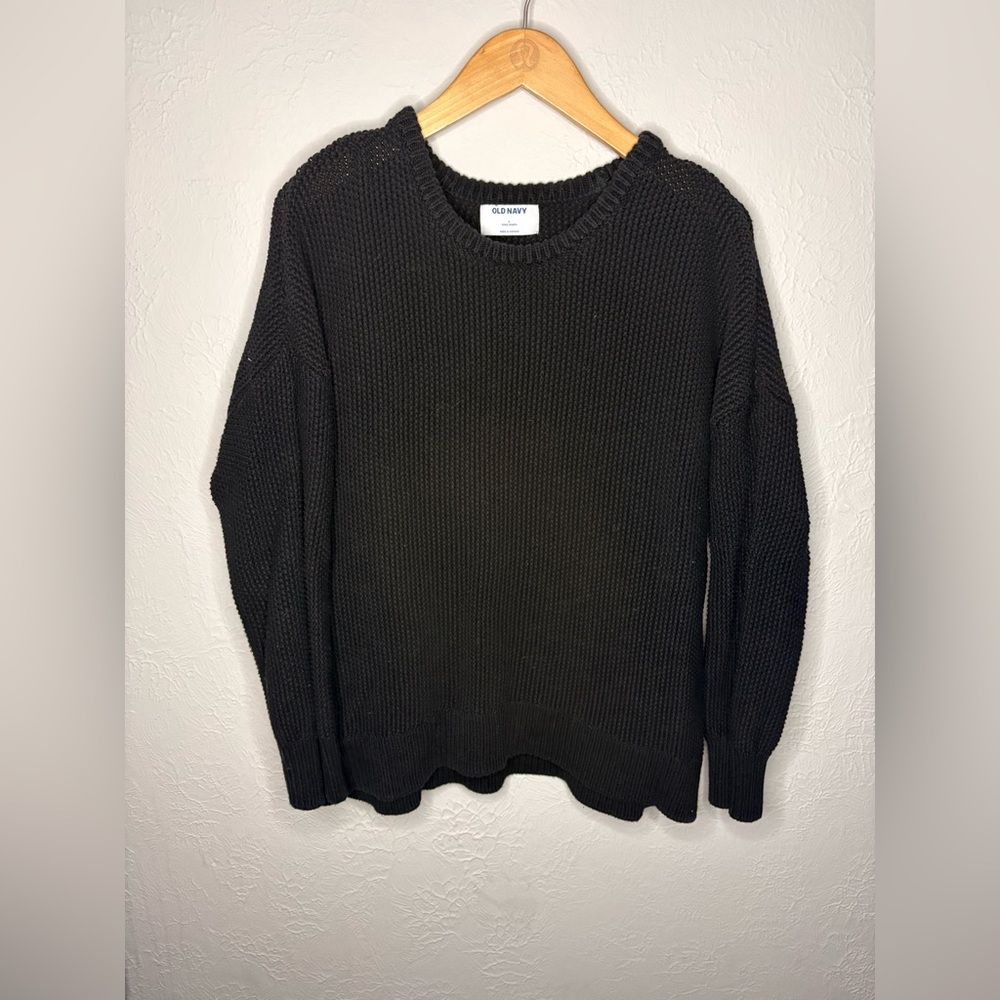 Black Old Navy Crew Neck Knit Sweater L